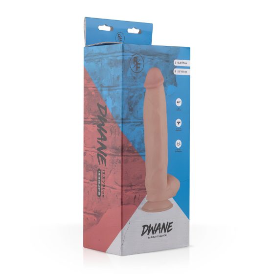 Real Fantasy Dwane - realistický dildo s varlaty - 31 cm (tělový odstín)