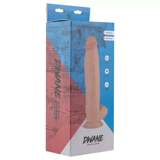Real Fantasy Dwane - realistické dildo s varlaty - 31 cm (tělová barva)