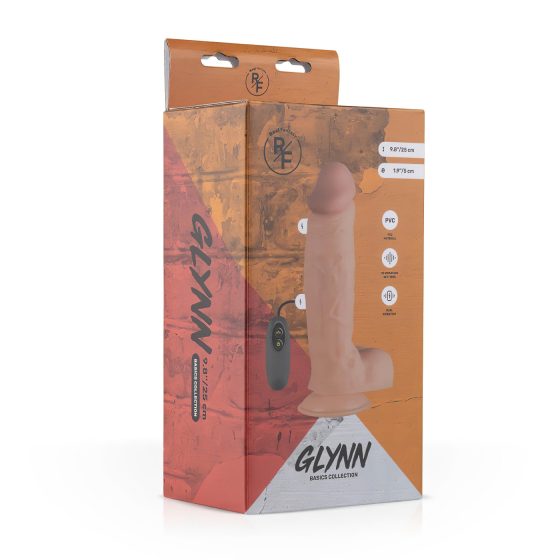 Real Fantasy Glynn - akumulátorový, realistický vibrátor - 25 cm (přírodní)