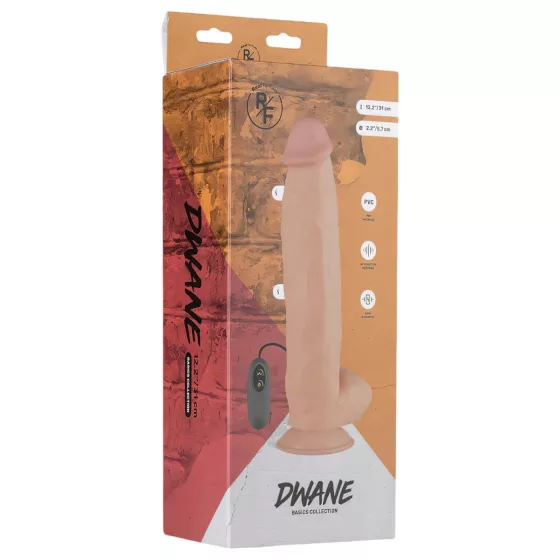 Real Fantasy Dwane - realistický vibrátor na dálkové ovládání - 31 cm - tělová