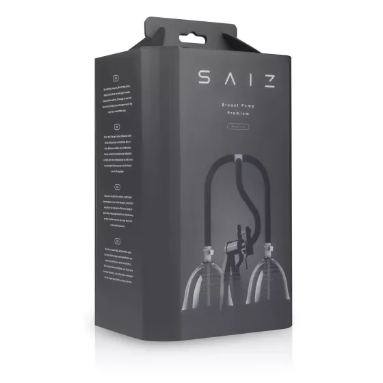 Saiz Premium - dvojitá odsávačka na prsa - malá - průhledná/černá