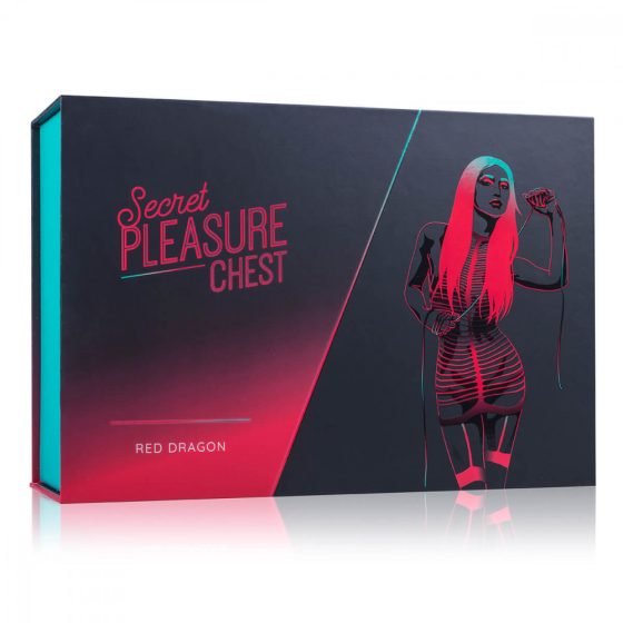 Secret Pleasure Chest - sada pro pokročilé BDSM - 10 kusů (červená)