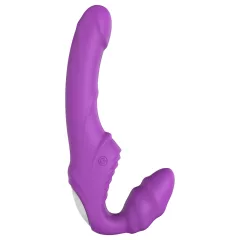   Dreamtoys Essentials - bezpopruhové připínací dildo vibrátor (fialový)
