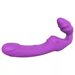   Dreamtoys Essentials - bezpopruhové připínací dildo vibrátor (fialový)