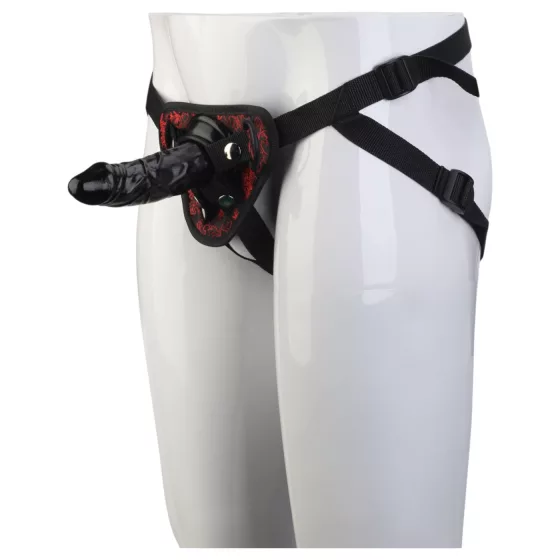 Dreamtoys Blaze - nasazovací dildo s postrojem (černé)