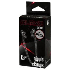   Blaze Deluxe - Kovové svorky na bradavky s řetízkem (černé)