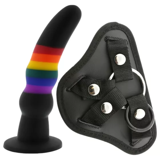 Colorful Love - připínací dildo - barevné