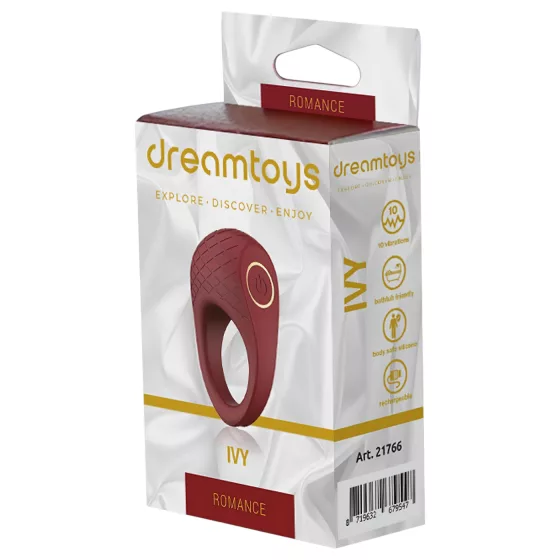Dreamtoys Ivy - vibrační erekční kroužek - bordó
