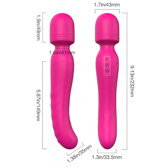 Vibes of Love Wand - masážní vibrátor - akumulátor, zahřívací - růžový