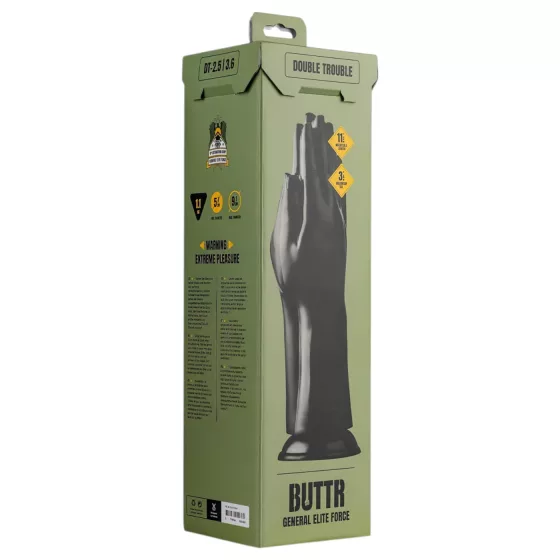 BUTTR - fisting dildo s přísavkou - černý