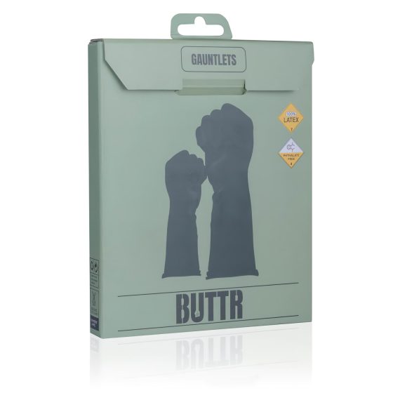 BUTTR Rukavice - latex pro fisting, rukavice na pěstní sex (černé)