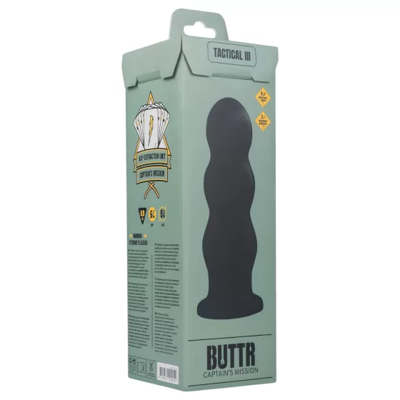BUTTR Tactical III - dildo s přísavkou - černé