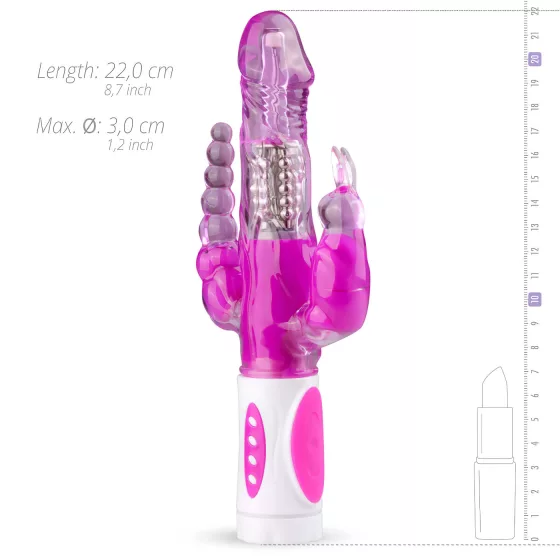 Easytoys Raving Rabbit - 3ramenný vibrátor (růžový)