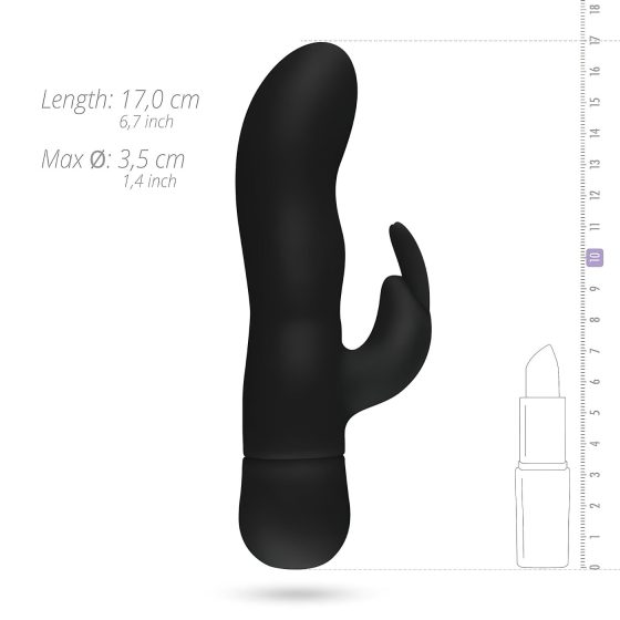 Easytoys Mad Rabbit - G-bod vibrační vajíčko s ramenem na klitoris (černý)