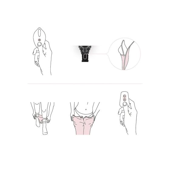 Pantyrebel - bezdrátové vibrační kalhotky s rádiovým ovládáním - černé (S-L)
