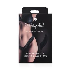   Pantyrebel - bezdrátové, vibrační krajkové kalhotky - černé (S-L)