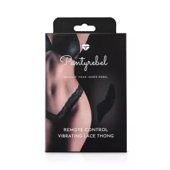   Pantyrebel - vibrační tanga s dálkovým ovládáním - krajka černá S-L