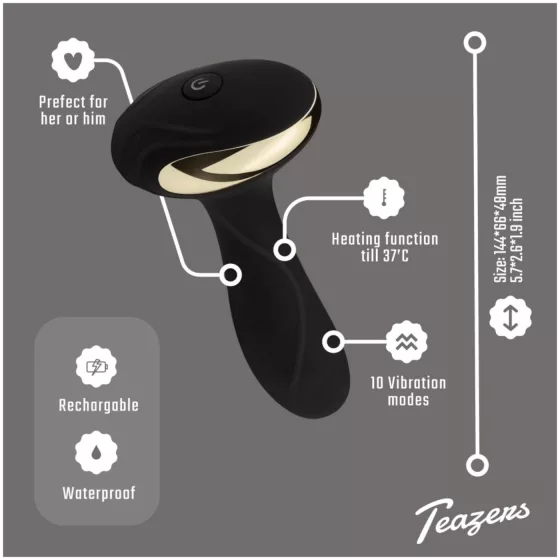 Teazers - vyhřívací anální vibrátor a stimulátor prostaty (černý)