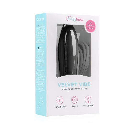 Easytoys Velvet Vibe - akumulátorový tyčový vibrátor (černý)