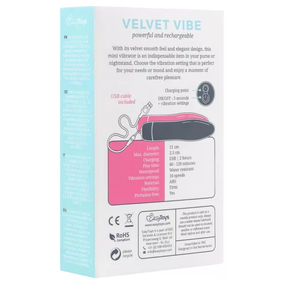 Easytoys - vibrátor na klitoris a tělo - nabíjecí, černý