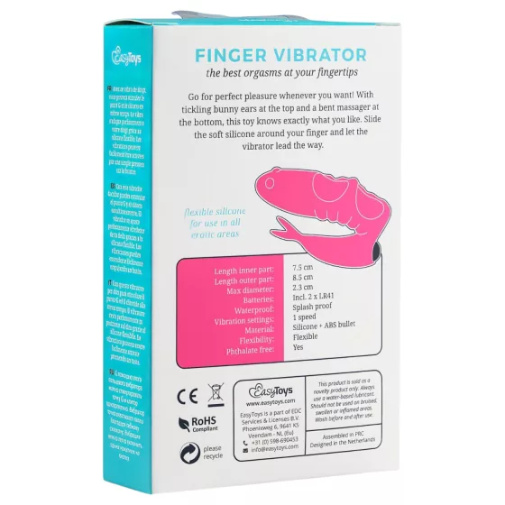 Easytoys - prstový vibrátor 2v1 - černý