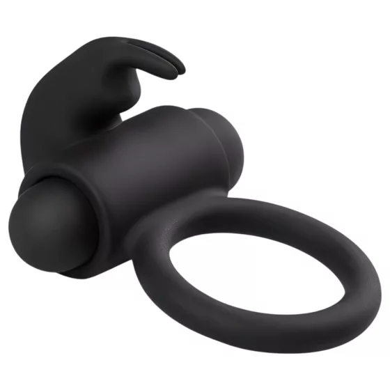 EasyToys - vibrační erekční kroužek s králíčkem - černý