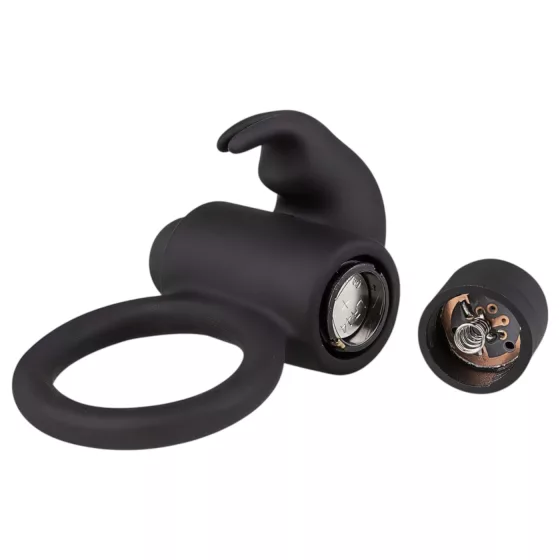 EasyToys - vibrační erekční kroužek s králíčkem - černý