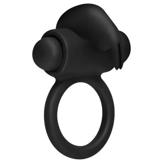 EasyToys - vibrační erekční kroužek s králíčkem - černý