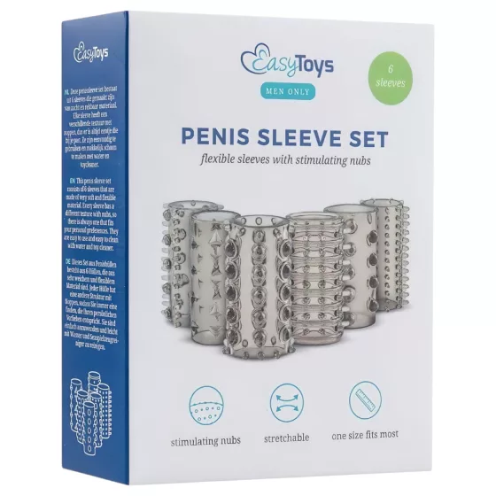 Easytoys - návlek na penis - sada návleků - šedá, 6 ks