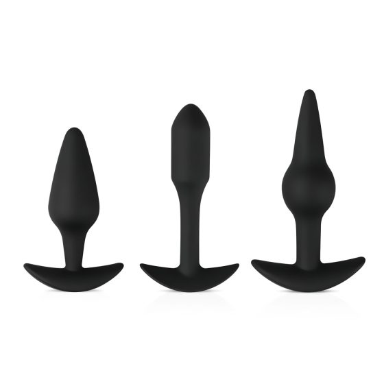 Easytoys Sada pro potěšení - různorodá sada análních kolíků (černá)