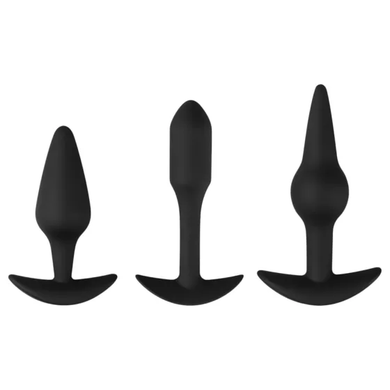 EasyToys Pleasure kit - různorodá sada análních kolíků (černá)