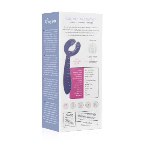 Easytoys Couple - akumulátorový, vodotěsný párový vibrátor (fialový)