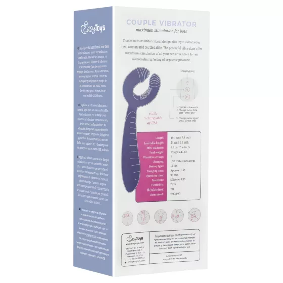 Easytoys - párový vibrátor - nabíjecí, vodotěsný - fialový