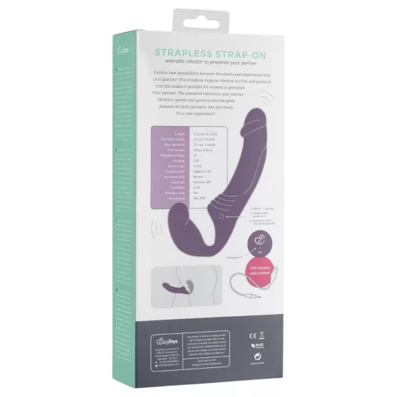 Easytoys - připínací vibrátor bez popruhů - akumulátorový - fialový