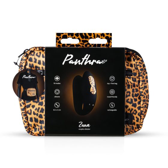 Panthra Zuna - dobíjecí, vodotěsný párový vibrátor (leopardí černá)