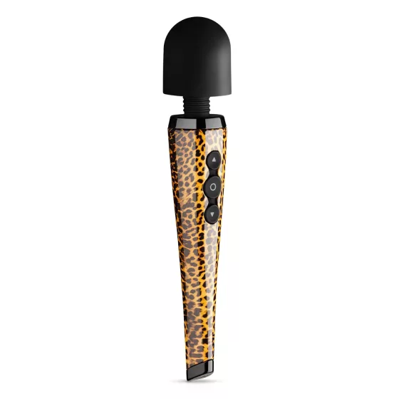Panthra Shaka Wand - vibrační masážní pomůcka - dobíjecí - leopardí černá