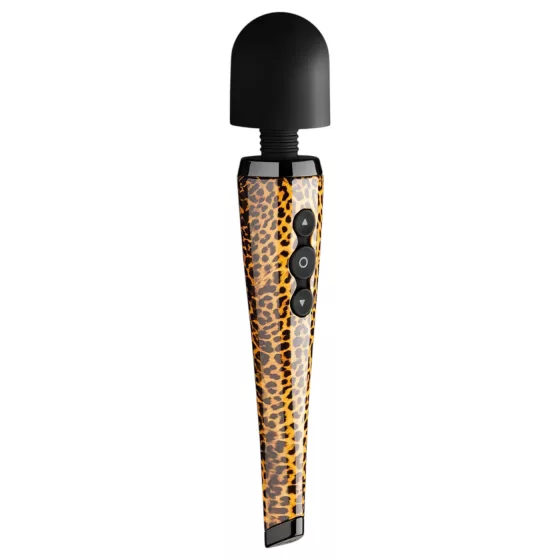 Panthra Shaka Wand - vibrační masážní pomůcka - dobíjecí - leopardí černá