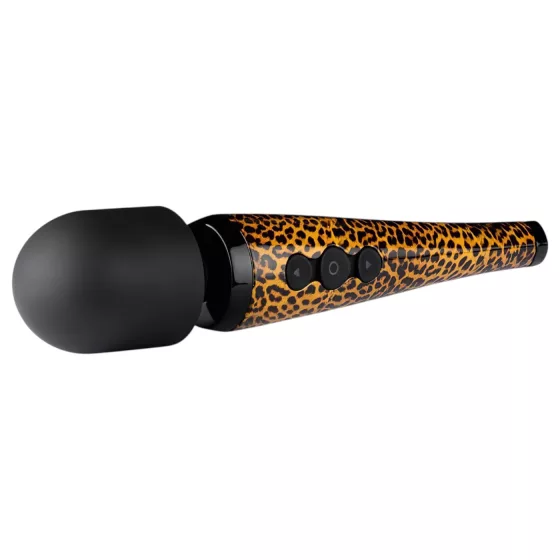 Panthra Shaka Wand - vibrační masážní pomůcka - dobíjecí - leopardí černá