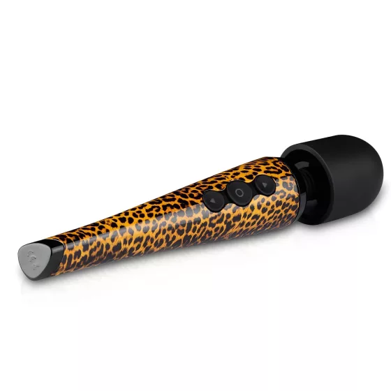Panthra Shaka Wand - vibrační masážní pomůcka - dobíjecí - leopardí černá