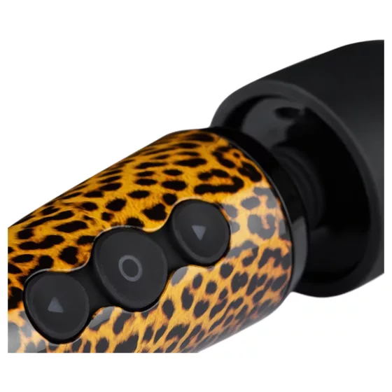 Panthra Shaka Wand - vibrační masážní pomůcka - dobíjecí - leopardí černá