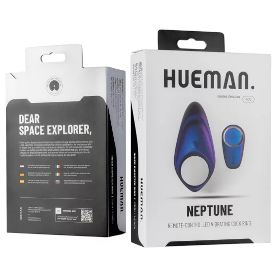 Hueman Neptune - vibrační erekční kroužek - vodotěsný - fialový