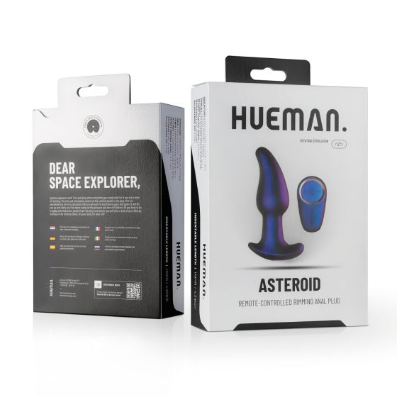 Hueman Asteroid - rotační anální vibrátor s korálky (fialový)