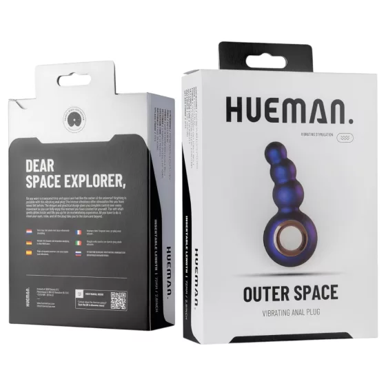 Hueman - anální vibrátor s kuličkami - akumulátorový - fialový