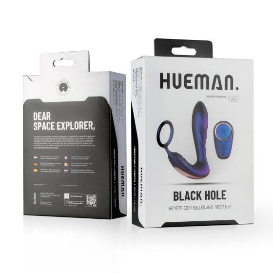 Hueman Black Hole - rádiový anální vibrátor s erekčním kroužkem (fialový)