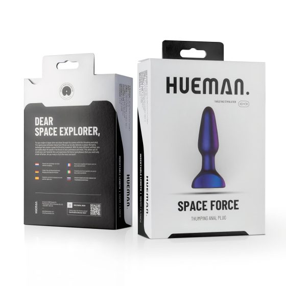 Hueman Space Force - vodotěsný, tlačící anální vibrátor (fialový)
