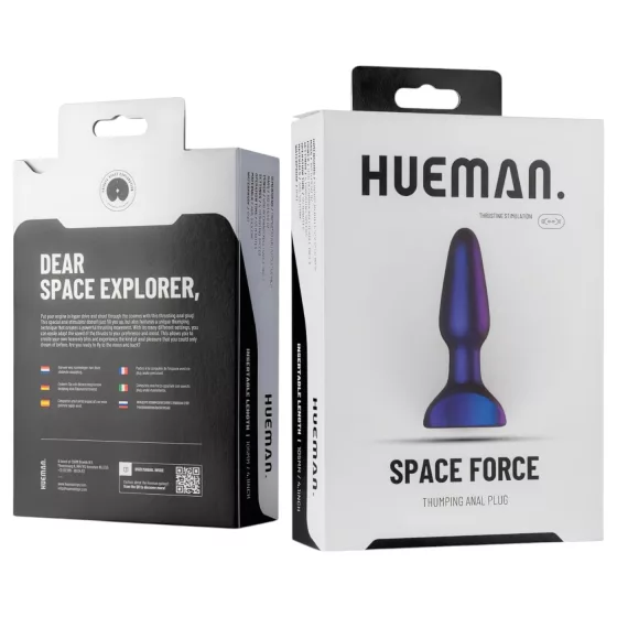 Hueman Space Force - anální vibrátor s pohybem tam a zpět - voděodolný - fialový