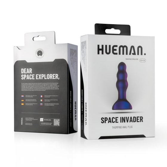 Hueman Space Invader - akumulátorový, vodotěsný anální vibrátor (fialový)