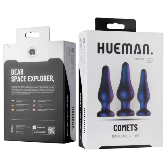 Hueman Comets - anální kolíky sada - silikon - fialová - 3 ks