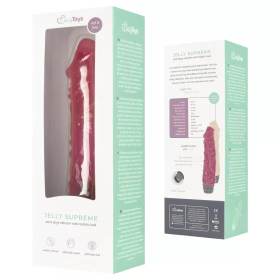 Easytoys Jelly Supreme - realistický vibrátor - růžový