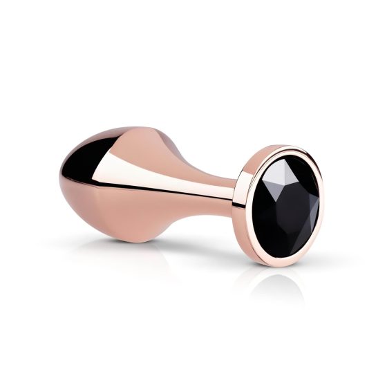 Rosy Gold Anální Kolík - černý kámen (rosegold)